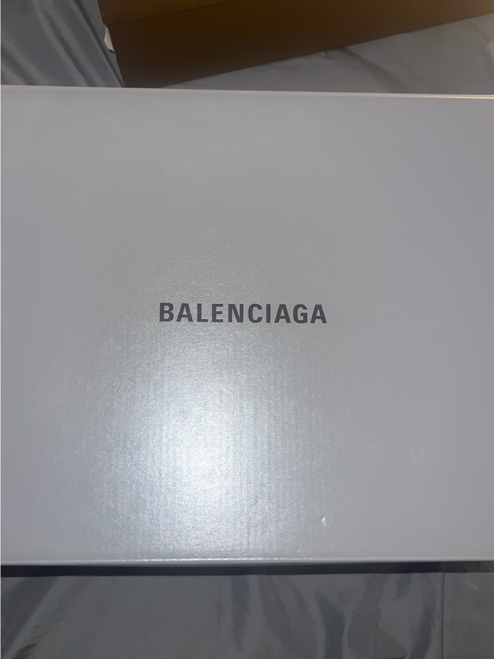 Balenciaga White Box with Gray Logo Print